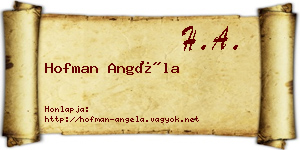 Hofman Angéla névjegykártya